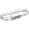 Karabiner, Strend Pro, ezüst, 8 mm, zárható, csavaros, hatlapú anyával, láncokhoz és kötelekhez, 10 db-os csomag (TC429610)