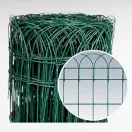 PVC bevonatos kerítésháló, Strend Pro Garden Gardenet, zöld, 65 cm x 25 m, szemméret: 150 x 90 mm, PVC bevonatos acélhuzal, négyszögletű, dekoratív felső kialakítás