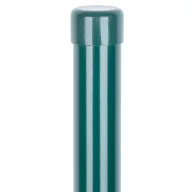   Kerítésoszlop, Strend Pro Garden Metaltec, zöld, 280 cm, átmérő: 48 mm, kerek, sapkával, horganyzott acél, PVC-bevonatú