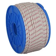   Indítókötél, Strend Pro PDD100, fehér/piros, hosszúság: 100 m, átmérő: 3 mm, teherbírás: 259 kg, UV-álló, olajálló, kerti gépekhez használható, dobon