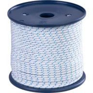   Indítókötél, Strend Pro Premium Kružberk, fehér/kék, hosszúság: 100 m, átmérő: 3 mm, teherbírás: 255 kg, UV-álló, vegyszerálló, OEKO-TEX tanúsított, kerti gépekhez használható, dobon