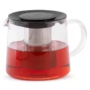 Teáskanna, MagicHome TP003, 1500 ml, átlátszó, boroszilikát üveg, rozsdamentes acél szűrővel, műanyag fedél, mosogatógépben mosható