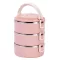 Tárolódoboz szett, MagicHome LB933, rózsaszín, 3 db, 1500 ml (3 x 500 ml), 200 x 150 x 62 mm, kerek, rozsdamentes acél betéttel, gumitömítéssel, légtelenítő szeleppel, hőtartó