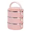 Tárolódoboz szett, MagicHome LB933, rózsaszín, 3 db, 1500 ml (3 x 500 ml), 200 x 150 x 62 mm, kerek, rozsdamentes acél betéttel, gumitömítéssel, légtelenítő szeleppel, hőtartó