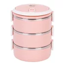 Tárolódoboz szett, MagicHome LB933, rózsaszín, 3 db, 1500 ml (3 x 500 ml), 200 x 150 x 62 mm, kerek, rozsdamentes acél betéttel, gumitömítéssel, légtelenítő szeleppel, hőtartó