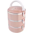 Tárolódoboz szett, MagicHome LB933, rózsaszín, 3 db, 1500 ml (3 x 500 ml), 200 x 150 x 62 mm, kerek, rozsdamentes acél betéttel, gumitömítéssel, légtelenítő szeleppel, hőtartó