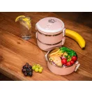 Tárolódoboz szett, MagicHome LB933, rózsaszín, 3 db, 1500 ml (3 x 500 ml), 200 x 150 x 62 mm, kerek, rozsdamentes acél betéttel, gumitömítéssel, légtelenítő szeleppel, hőtartó