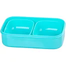 Tárolódoboz szett, MagicHome, türkiz, 2 db, 2000 ml (2 × 1000 ml), 208 × 135 × 124 mm, téglalap alakú, 2 részes, villával/kanállal, műanyag, mosogatógépben mosható, hűtő- és fagyasztóálló
