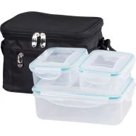   Tárolódoboz szett, MagicHome, átlátszó, 3 db, 1500/500/500 ml, téglalap alakú, termotáskával, műanyag, mikrózható, mosogatógépben mosható