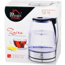 Vízforraló, MagicHome Zaira, 1800 ml, átlátszó, 1850–2200 W, gyorsforraló, rejtett fűtőszál, 360°-os talp, kivehető vízkőszűrő, automatikus kikapcsolás