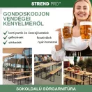 Strend Pro Dortmund Standard3 sörpad szett, 175 x 45 x 75 cm, barna, összecsukható fém lábakkal, lakkozott fa felülettel, kültéri használatra