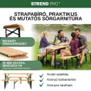 Strend Pro Dortmund Standard3 sörpad szett, 175 x 45 x 75 cm, barna, összecsukható fém lábakkal, lakkozott fa felülettel, kültéri használatra