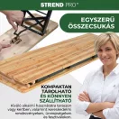 Strend Pro Dortmund Standard3 sörpad szett, 175 x 45 x 75 cm, barna, összecsukható fém lábakkal, lakkozott fa felülettel, kültéri használatra