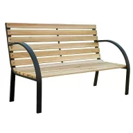   Strend Pro Everild kerti pad, 125 x 55 x 75 cm, barna, fémvázas fa kialakítás, könyöktámasszal, kültéri használatra