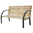 Strend Pro Everild kerti pad, 125 x 55 x 75 cm, barna, fémvázas fa kialakítás, könyöktámasszal, kültéri használatra