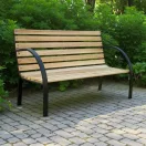 Strend Pro Everild kerti pad, 125 x 55 x 75 cm, barna, fémvázas fa kialakítás, könyöktámasszal, kültéri használatra