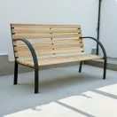 Strend Pro Everild kerti pad, 125 x 55 x 75 cm, barna, fémvázas fa kialakítás, könyöktámasszal, kültéri használatra