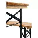 Strend Pro Dortmund Mini3 sörpad szett, 117 x 56 x 76,5 cm, barna, összecsukható fém lábakkal, lakkozott fa felülettel, kültéri használatra