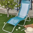 Strend Pro Jamaica napozóágy, 140 x 60 x 95 cm, türkiz, összecsukható fémvázas kialakítás, állítható pozícióval, légáteresztő hálós fekvőfelülettel