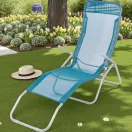 Strend Pro Jamaica napozóágy, 140 x 60 x 95 cm, türkiz, összecsukható fémvázas kialakítás, állítható pozícióval, légáteresztő hálós fekvőfelülettel