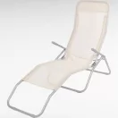 Strend Pro Jamaica napozóágy, 140 x 60 x 95 cm, bézs, összecsukható fémvázas kialakítás, állítható pozícióval, légáteresztő hálós fekvőfelülettel