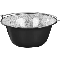   Bogrács, MagicHome, 12 l, 39,8 × 18 cm, fekete-szürke, zománcozott acél, gulyáshoz, nyílt tűzre akasztható, fedő nélkül
