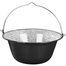 Bogrács, MagicHome, 12 l, 39,8 × 18 cm, fekete-szürke, zománcozott acél, gulyáshoz, nyílt tűzre akasztható, fedő nélkül