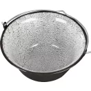 Bogrács, MagicHome, 12 l, 39,8 × 18 cm, fekete-szürke, zománcozott acél, gulyáshoz, nyílt tűzre akasztható, fedő nélkül