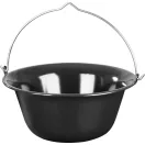 Bogrács, MagicHome, 12 l, 39,8 × 18 cm, fekete, zománcozott acél, gulyáshoz, nyílt tűzre akasztható, fedő nélkül