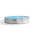 Fémvázas medence szett, Intex, Prism Frame Premium 26724, 457 x 107 cm, patronos szűrőszivattyú 3785 l/óra, biztonsági létra, fedőponyva, alátét