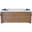 Jakuzzi, MSpa Frame Amber Aero PLUS, 6 személyes, 1150 l, 180 × 180 × 65 cm, duál masszázsrendszer, LED világítás, UVC fertőtlenítés, fa hatású burkolat