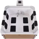 Jakuzzi, MSpa Frame Amber Aero PLUS, 6 személyes, 1150 l, 180 × 180 × 65 cm, duál masszázsrendszer, LED világítás, UVC fertőtlenítés, fa hatású burkolat