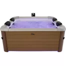 Jakuzzi, MSpa Frame Amber Aero PLUS, 6 személyes, 1150 l, 180 × 180 × 65 cm, duál masszázsrendszer, LED világítás, UVC fertőtlenítés, fa hatású burkolat