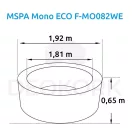 Jakuzzi, MSpa Frame Mono-Eco, 8 személyes, 1120 l, 192 x 65 cm, LED világítás