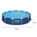 Fémvázas medence, Bestway Steel Pro, sötétkék, kerek, átmérő: 366 cm, magasság: 76 cm, 6473 l, szűrő nélkül (56706)