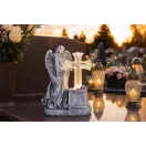 Napelemes sírdísz, MagicHome Vianoce, angyal kereszttel, 16 x 10 x 23 cm, polirezin, 1 db LED, melegfehér