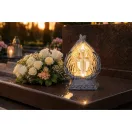 Napelemes sírdísz, MagicHome Vianoce, szárnyak kereszttel, 16,5 x 10 x 24 cm, polirezin, 1 db LED, melegfehér