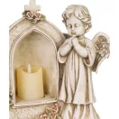 Sírdísz, MagicHome Vianoce, imádkozó angyal gyertyával, 19,5 x 11,5 x 26 cm, polirezin, 1 db LED, melegfehér, elemes (1 x CR2032)