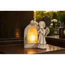 Sírdísz, MagicHome Vianoce, imádkozó angyal gyertyával, 19,5 x 11,5 x 26 cm, polirezin, 1 db LED, melegfehér, elemes (1 x CR2032)
