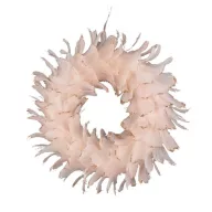   MagicHome karácsonyi koszorú, pelyhes, rózsaszín, felfüggeszthető, 35 cm