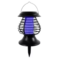   Napelemes lámpa/rovarcsapda, Strend Pro Moki 58, fekete, 13 x 31 cm, hidegfehér fény, UV LED rovarriasztó, akkumulátoros, automatikus éjszakai működés, leszúrható