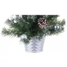  MagicHome műfenyő, feldíszített, ezüst, virág, 50 cm