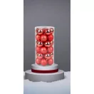 MagicHome karácsonyi gömbök, 30 db, 6 cm, piros, mix, karácsonyfára