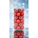 MagicHome karácsonyi gömbök, 30 db, 6 cm, piros, mix, karácsonyfára