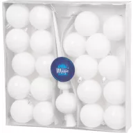   MagicHome karácsonyi gömbök, készlet, 21 db, 6 cm, fehér, csúcs, karácsonyfára