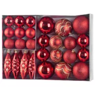   MagicHome karácsonyi gömbök, készlet, 31 db, piros, karácsonyfára