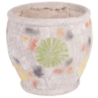   Kerámia virágcserép, MagicHome, mozaikkal díszített, átmérő: 27,5 cm, magasság: 25 cm, kézzel kirakott minták, kerek