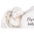 Napelemes sírdísz, MagicHome Vianoce, angyal kereszttel, 20,5 x 11 x 11 cm, polirezin, 1 db LED, melegfehér, magyar felirat