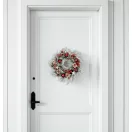 MagicHome karácsonyi koszorú, natúr, fenyőágakkal és csillagokkal, 39 cm