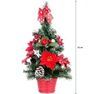 MagicHome műfenyő, feldíszített, piros, 41 cm